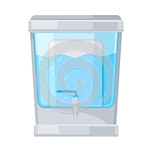 Portable Storage Tank For Drinking Water With Filter Vector Illustration