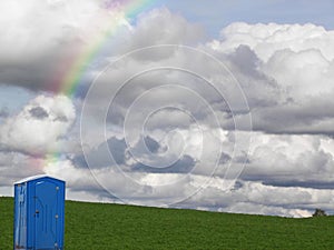 portable toilet at the end of rainbow