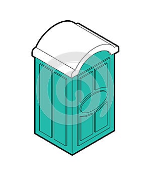 Portable toilet isolated. WC Street palstic vector illustration photo