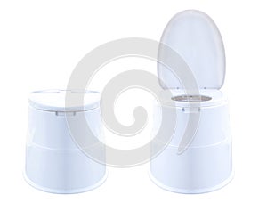 Portable toilet isolated on white background with clipping path