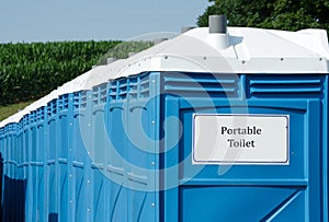Portable toilets at a festival