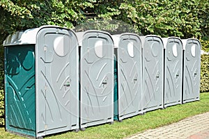 Portable toilets on the street