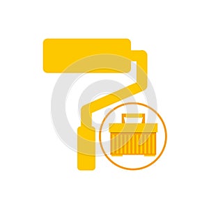 Portable tool box paint roller