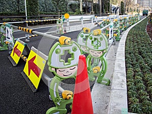 Portable Traffic Barriers in Tokyo, Japan