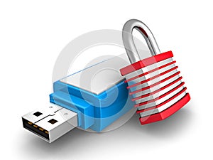 Portable USB Flash Drive With Security Padlock