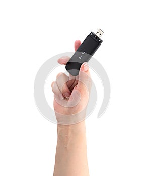 Portable usb modem on a white background.