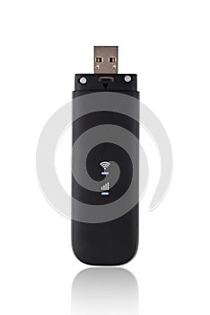Portable usb modem on a white background.