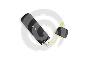 Portable usb modem on a white background.