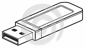 Portable USB Stick. Data Transfer and Memory, vector design Generative AI
