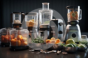 Portable and versatile food processors with multip