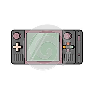 Portable Video Game Console. Flat icon on white background.