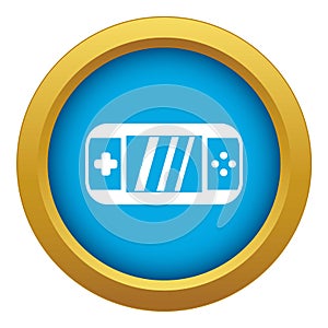 Portable video game console icon blue vector isolated