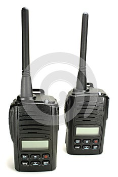 Portable walkie-talkie isolated on a white background