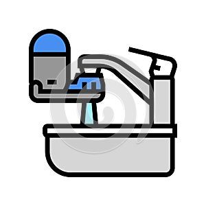 portable water filter for faucet color icon vector illustration