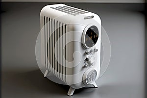 portable white heating radiator with temperature controller