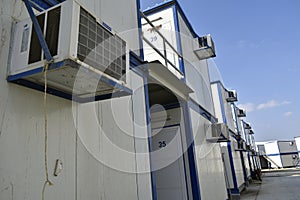 Portacabin, porta cabin, temporary labours camp , Temporary building in industrial site or office container in construction site