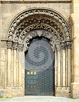 Portada sur Catedral de San Martin Ourense Orense, Galicia, EspaÃ±a