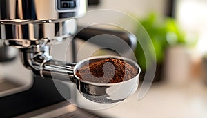 The portafilter coffee, close-up