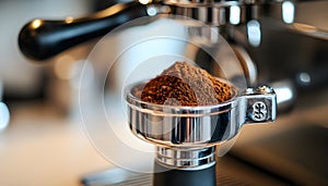 The portafilter coffee, close-up