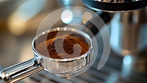 The portafilter coffee, close-up