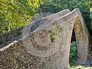 Portaikos River single arch Bridge at Pyli, Greece