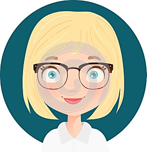 Portait of a Blonde cute receptionist