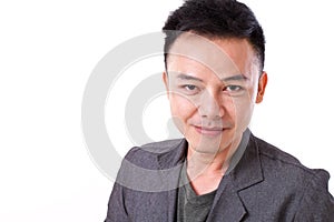 Portait of confident, happy, positive asian man face