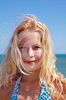 Portait of young blonde girl