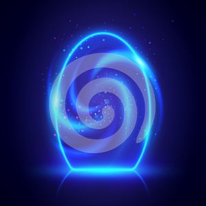 Magical Blue Portal With Blurry Vortex