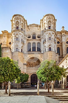 Portal of the Cathedral in Malaga, Spain