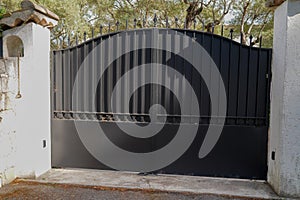 Portal classic steel aluminum black metal gate and door home of garden house