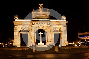 Portal de la Mar, Valencia night, Spain
