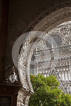 Portal el Perdon Entrance, Seville Cathedral, Spain photo