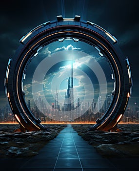 Portal in futuristic time.