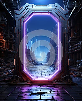 Portal in futuristic time.