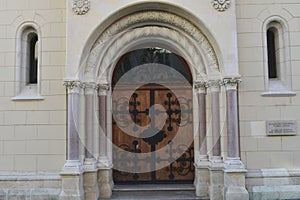 Portal of the Greek Catholic Synagogue of St. Cyril and Methodius.