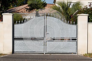 Portal grey classic metal home gate classic old ancien house entry