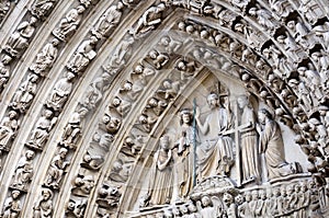 Portal of the last judgment of Notre Dame de Paris photo