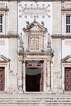 Portal of the Mannerist Santarem See Cathedral aka Nossa Senhora da Conceicao Church. photo
