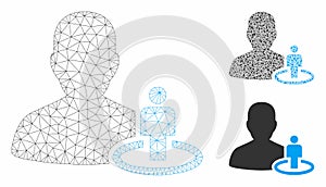 Portal Moderator Vector Mesh 2D Model and Triangle Mosaic Icon