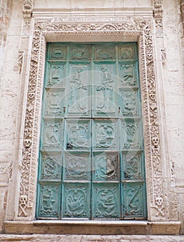 Portal of Purgatory church. Monopoli. Apulia.