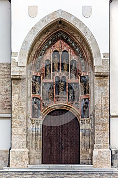 Portal of the St. Mark`s Church in Zagreb, Croatia