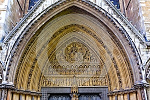 Portal tympanum Westminster Abbey, London, England