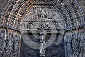 Portal of White Lady, cathedral Leon, Spain photo