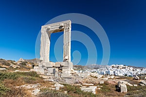 Portara and Apollo temple Ruins in Chora, Naxos