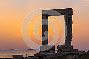 Portara in Chora town, Naxos island, Cyclades, Aegean, Greece
