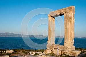 Portara gate, Naxos island, Greece photo