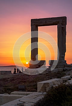 Portara - ruins of ancient temple of Delian Apollo on Naxos island, Cyclades