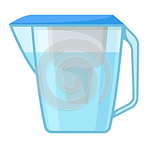 Portative Container For Drinking Water With Filter Inside Vector Illustration