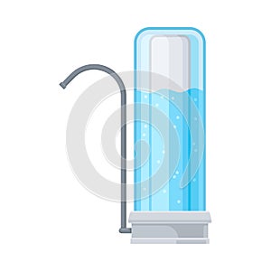 Portative Filter For Purifying Drinking Water In Tank Vector Illustration